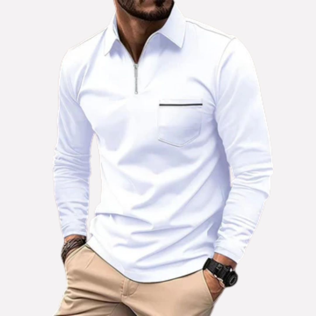 Hugo Polo shirt met lange mouwen voor heren met borstzak