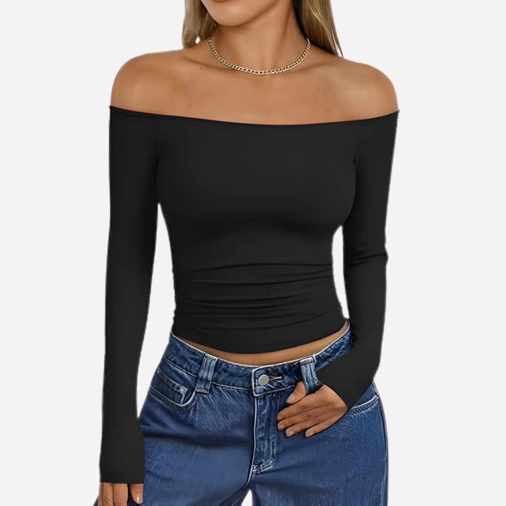 Vrouwen Off‑The‑Shoulder Lange Mouwen Top
