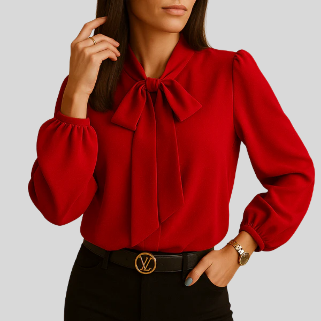 Damesblouse met strikdetail