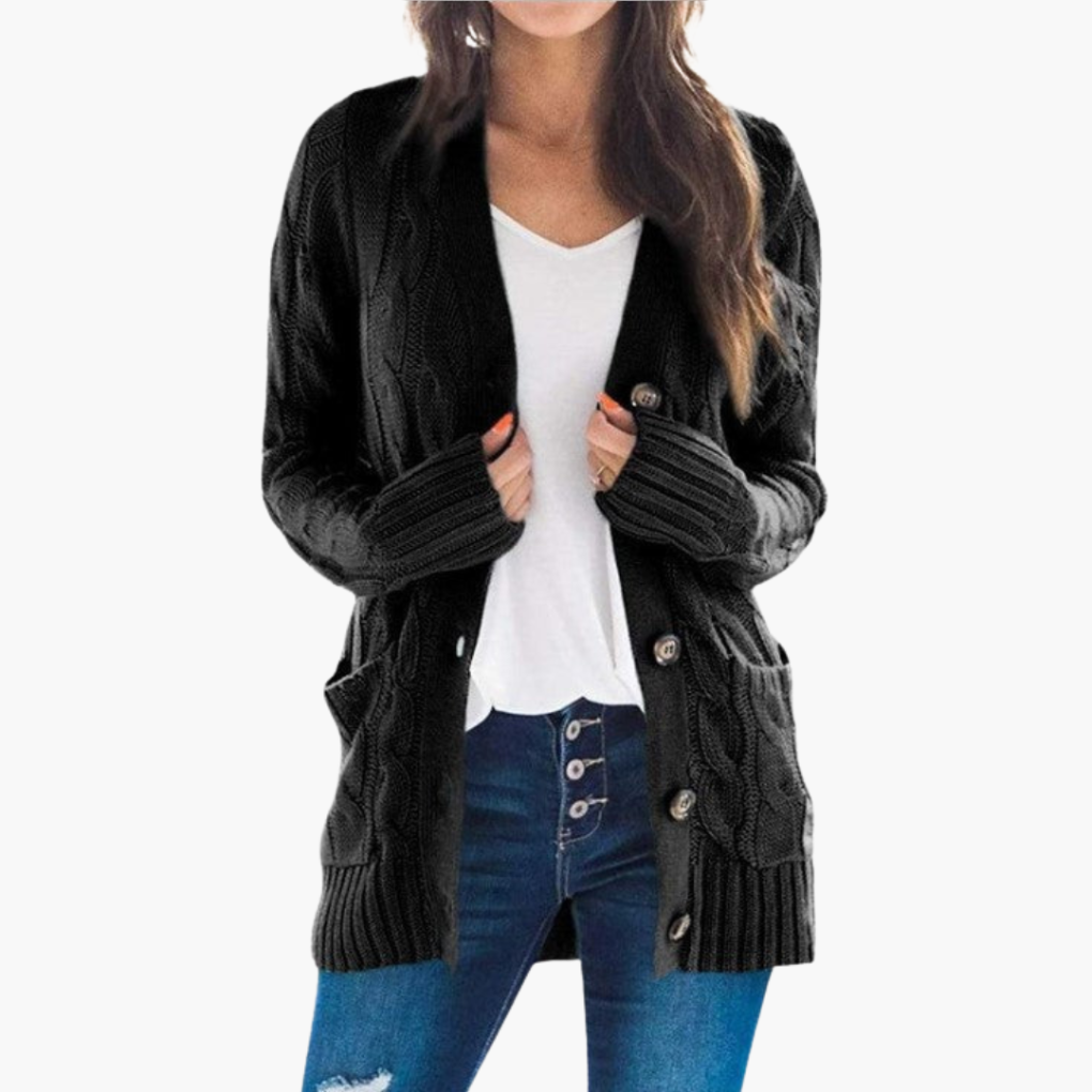 Dames Cardigan met Knopen en Zakken
