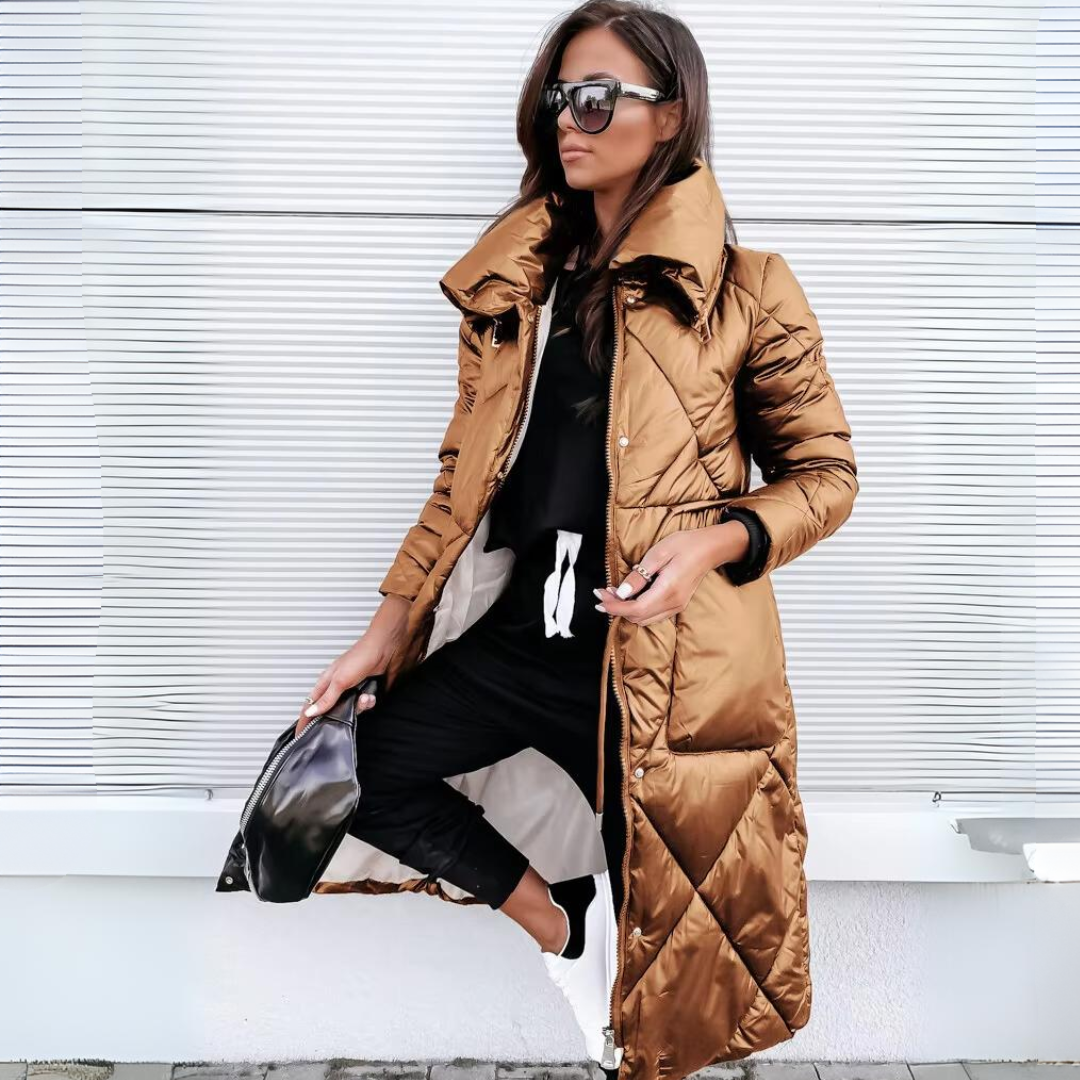Elora lange donzen winterjas voor dames – winddicht & waterafstotend