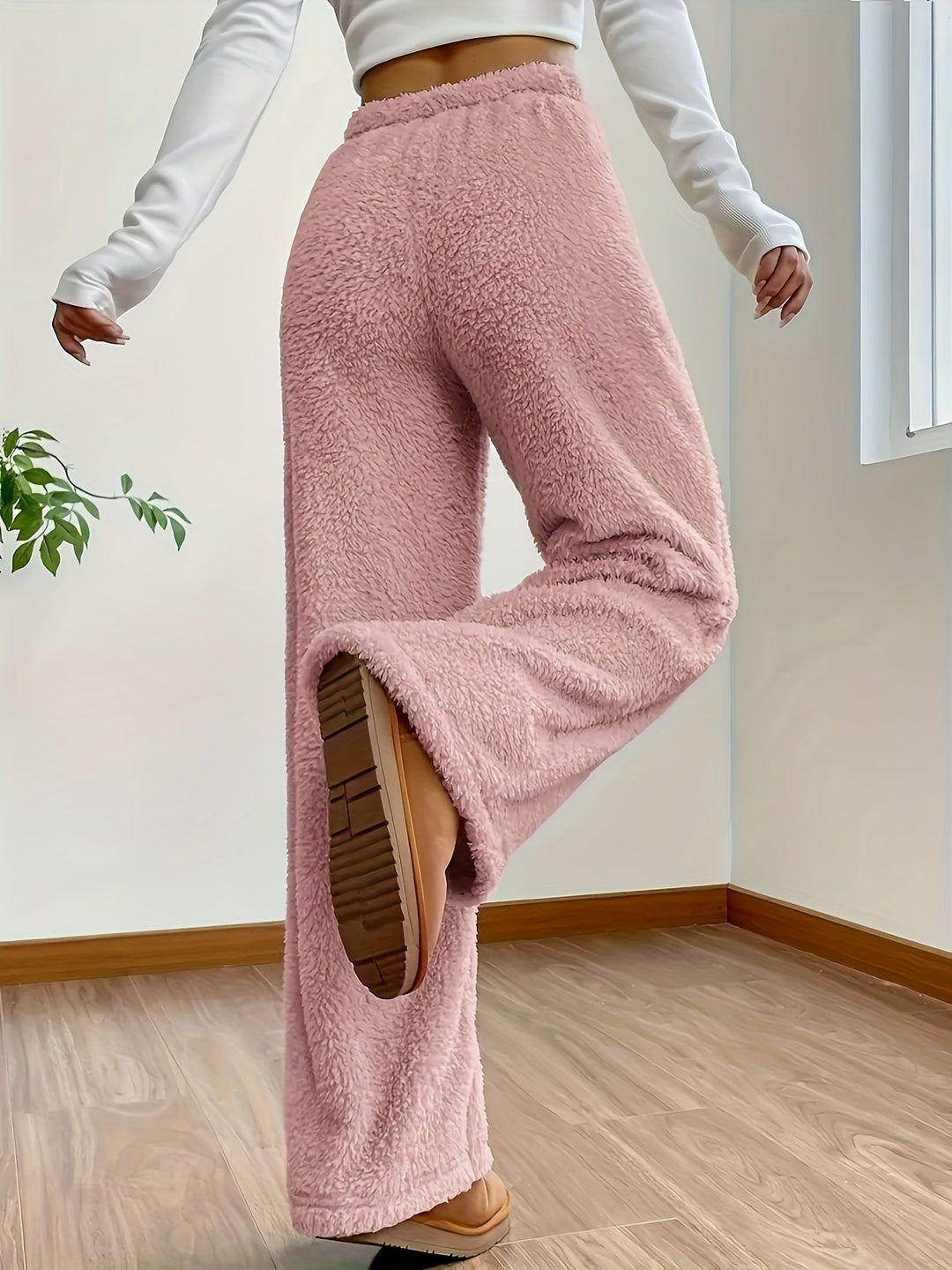 Zachte teddy-sherpa loungebroek voor dames – Noémie
