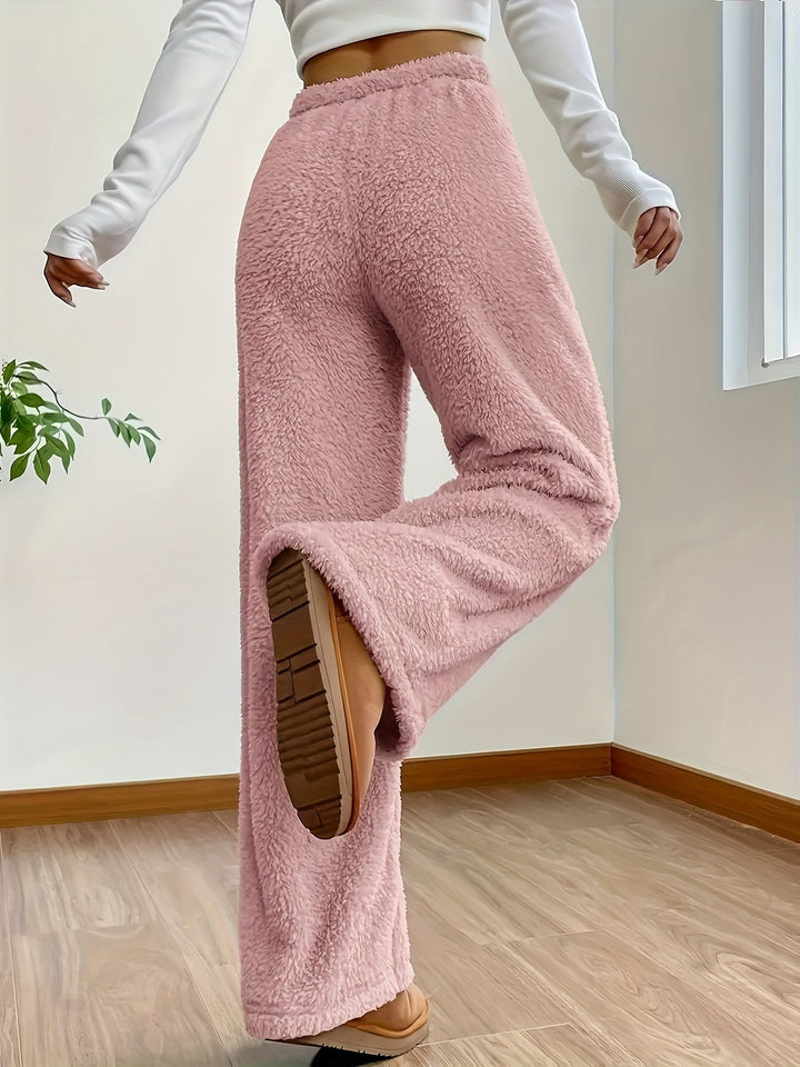 Zachte teddy-sherpa loungebroek voor dames – Noémie