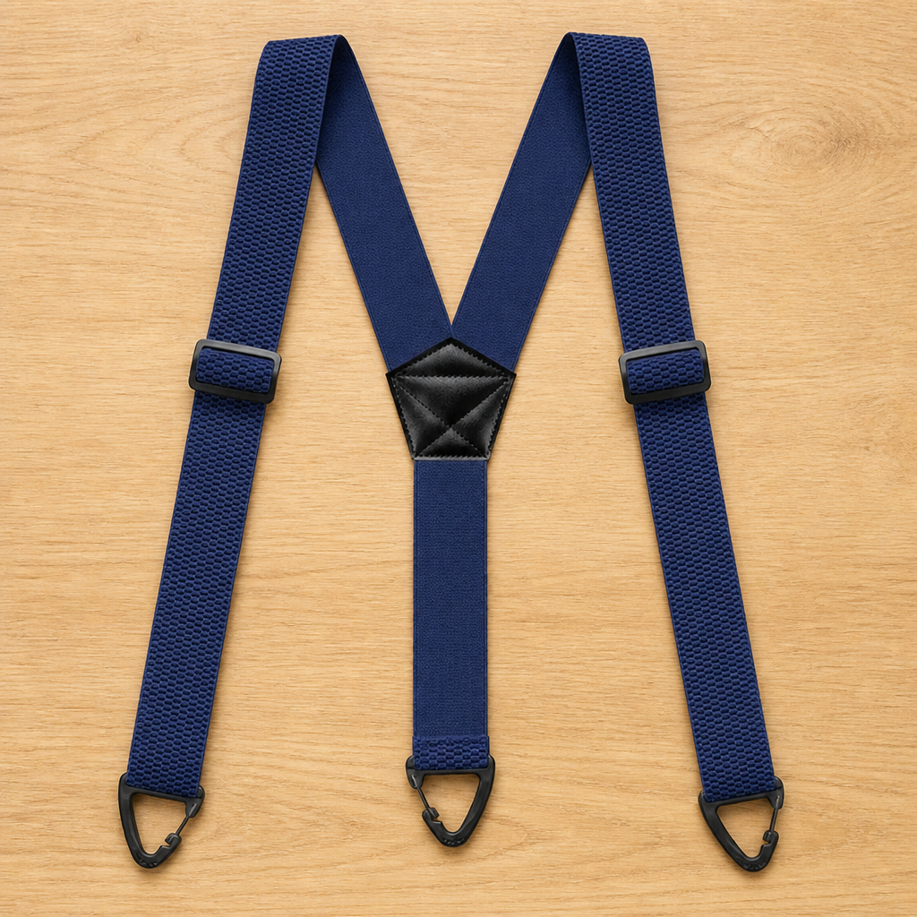 Elastische bretels voor heren, 3,8 cm breed met metalen clips, X- of Y-rug