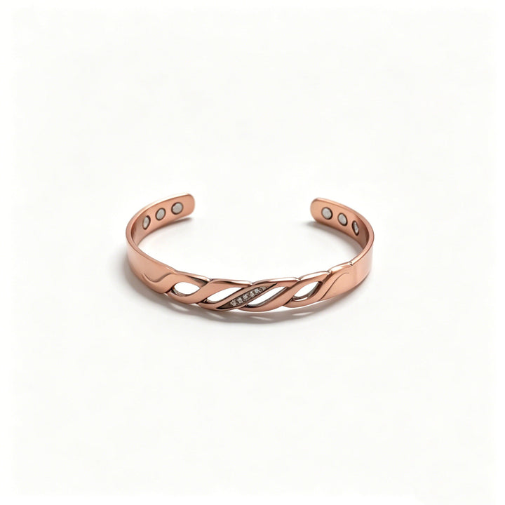 Pure Red Copper Bracelet Magnetic Zircon Purple Copper Braided Infinity Symbol Bangle Magnet Adjustable