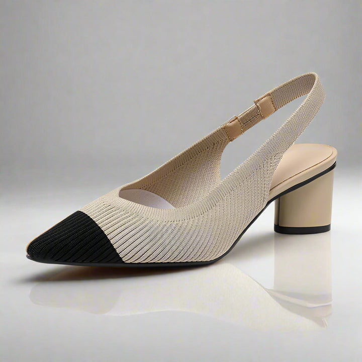 Slingbackhakken – Damespumps met spitse neus en lage blokhak voor elegantie en comfort