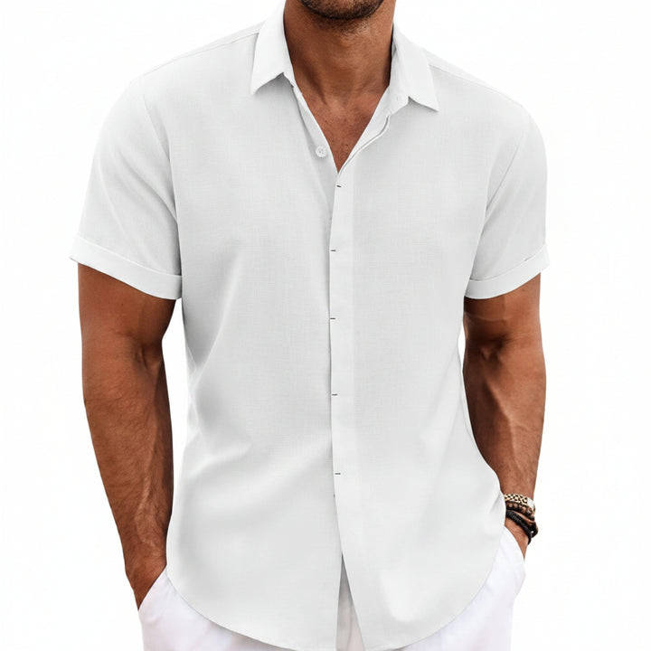 Men's Linen Short Sleeved T-shirt Loose Fitting