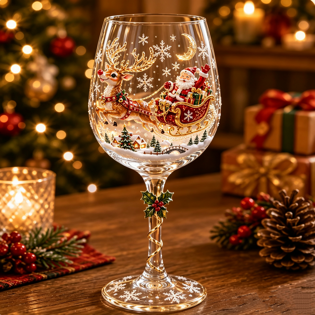 3D-wijnglazen voor Kerstmis – feestelijk drinkplezier met kerstsfeer