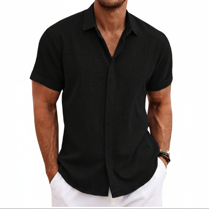 Men's Linen Short Sleeved T-shirt Loose Fitting