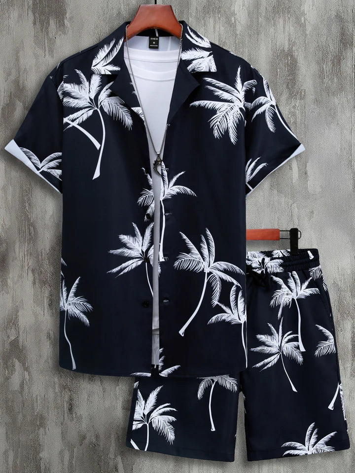 Dieter | Overhemd en broek met tropische palmprint