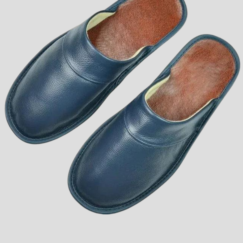 Heren leren pantoffels