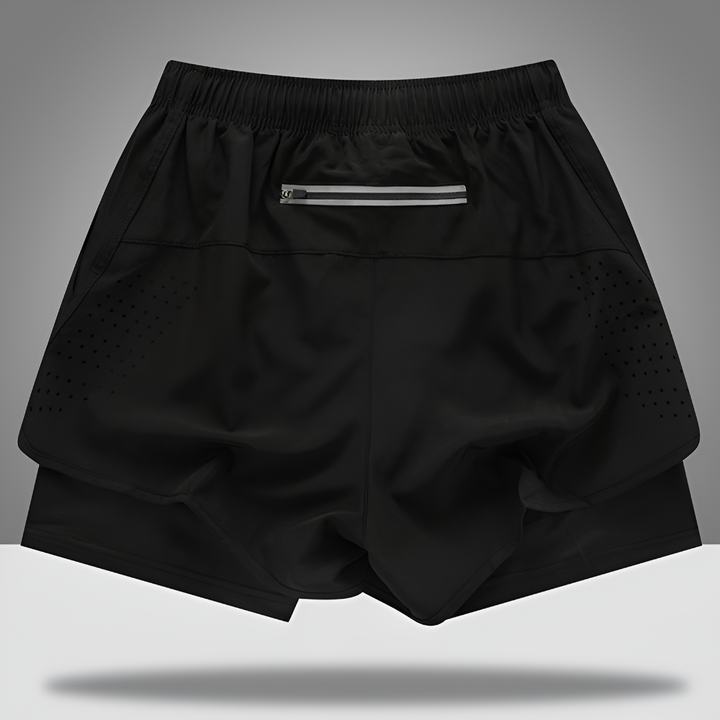 Sneldrogende hardloopshort voor heren met ritssluiting