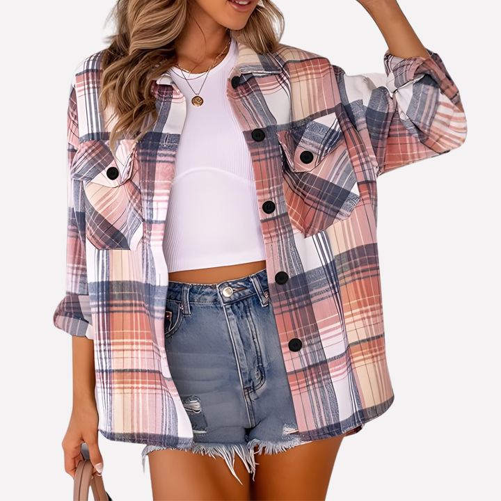 Vrouwen Plaid Shacket