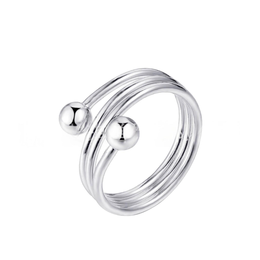 Red Copper Multi-layer Cross-round Bead Ring
