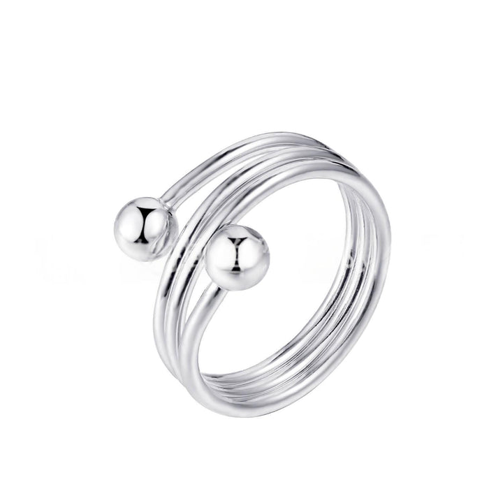 Red Copper Multi-layer Cross-round Bead Ring