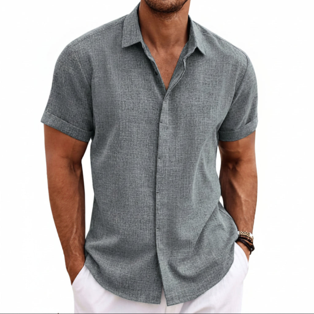 Men's Linen Short Sleeved T-shirt Loose Fitting