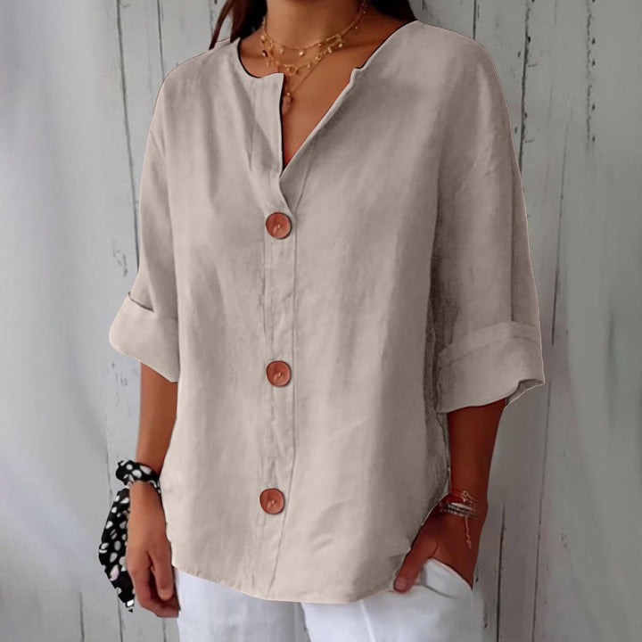 Olivia – losse linnen blouse: lichte en comfortabele zomertop