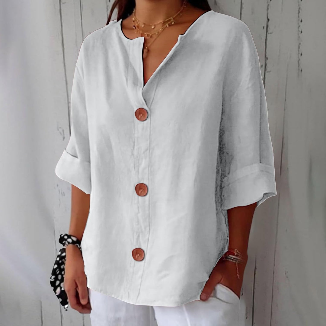 Olivia – losse linnen blouse: lichte en comfortabele zomertop