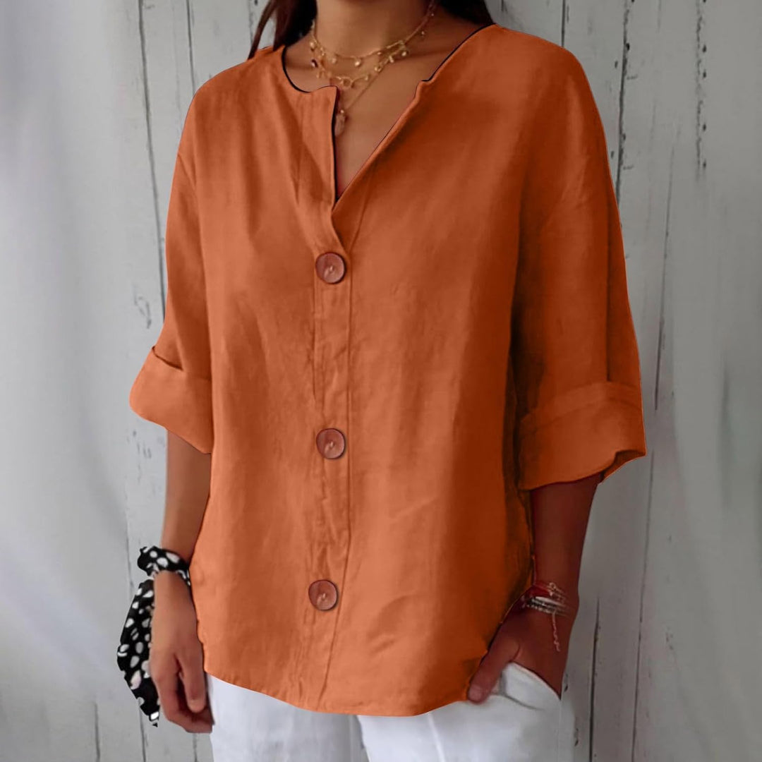 Olivia – losse linnen blouse: lichte en comfortabele zomertop