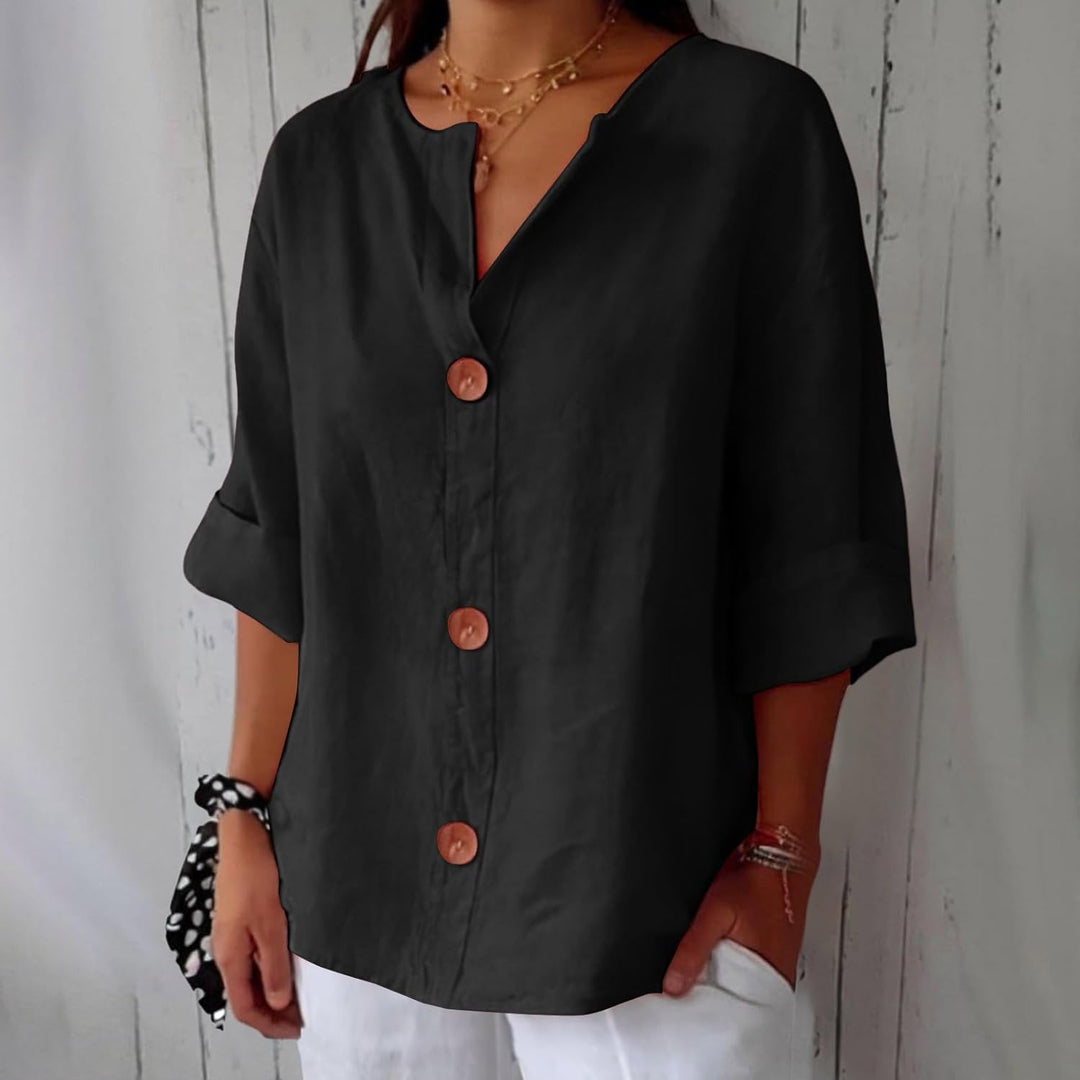 Olivia – losse linnen blouse: lichte en comfortabele zomertop