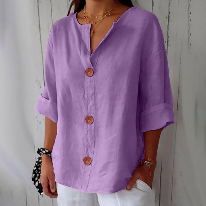 Olivia – losse linnen blouse: lichte en comfortabele zomertop