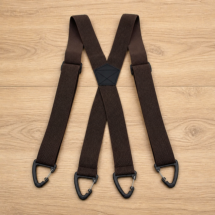 Elastische bretels voor heren, 3,8 cm breed met metalen clips, X- of Y-rug