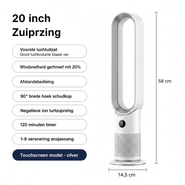 Bladeless Fan For Home Air Purification Circulation Ultra Silent Cooling Tower Fan Dorm Use