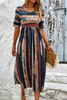 Marloes™ | Gestreepte Soepelvallende Midi Jurk