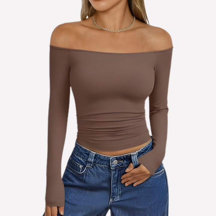 Vrouwen Off‑The‑Shoulder Lange Mouwen Top