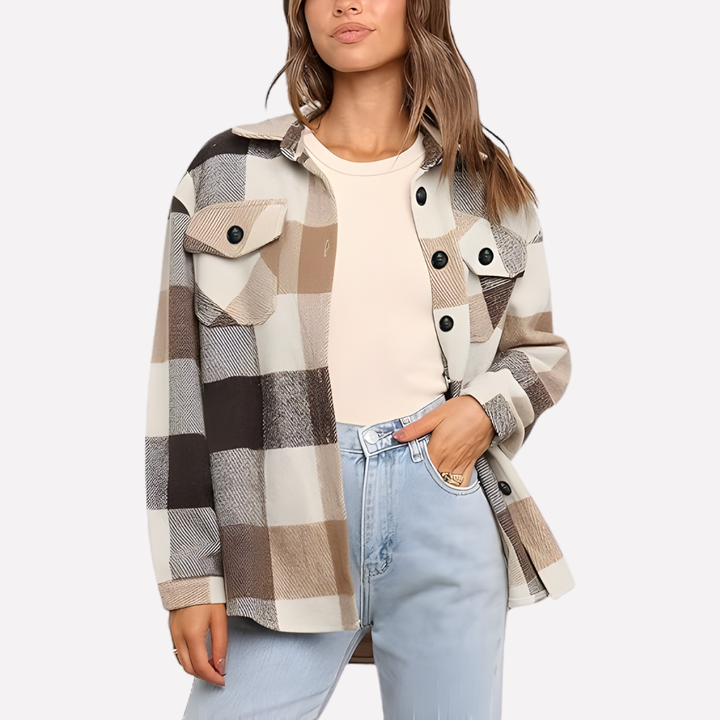 Vrouwen Plaid Shacket