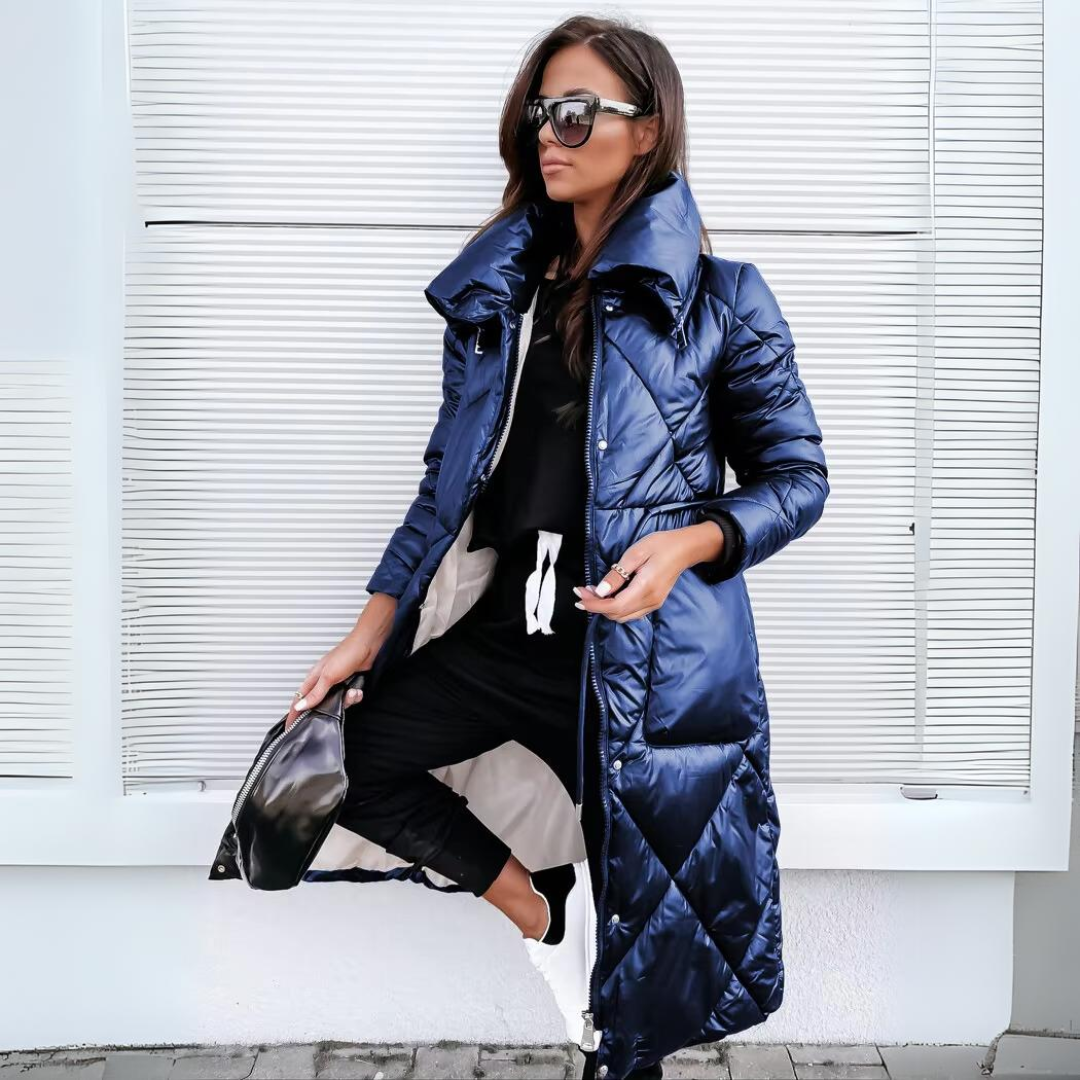 Elora lange donzen winterjas voor dames – winddicht & waterafstotend