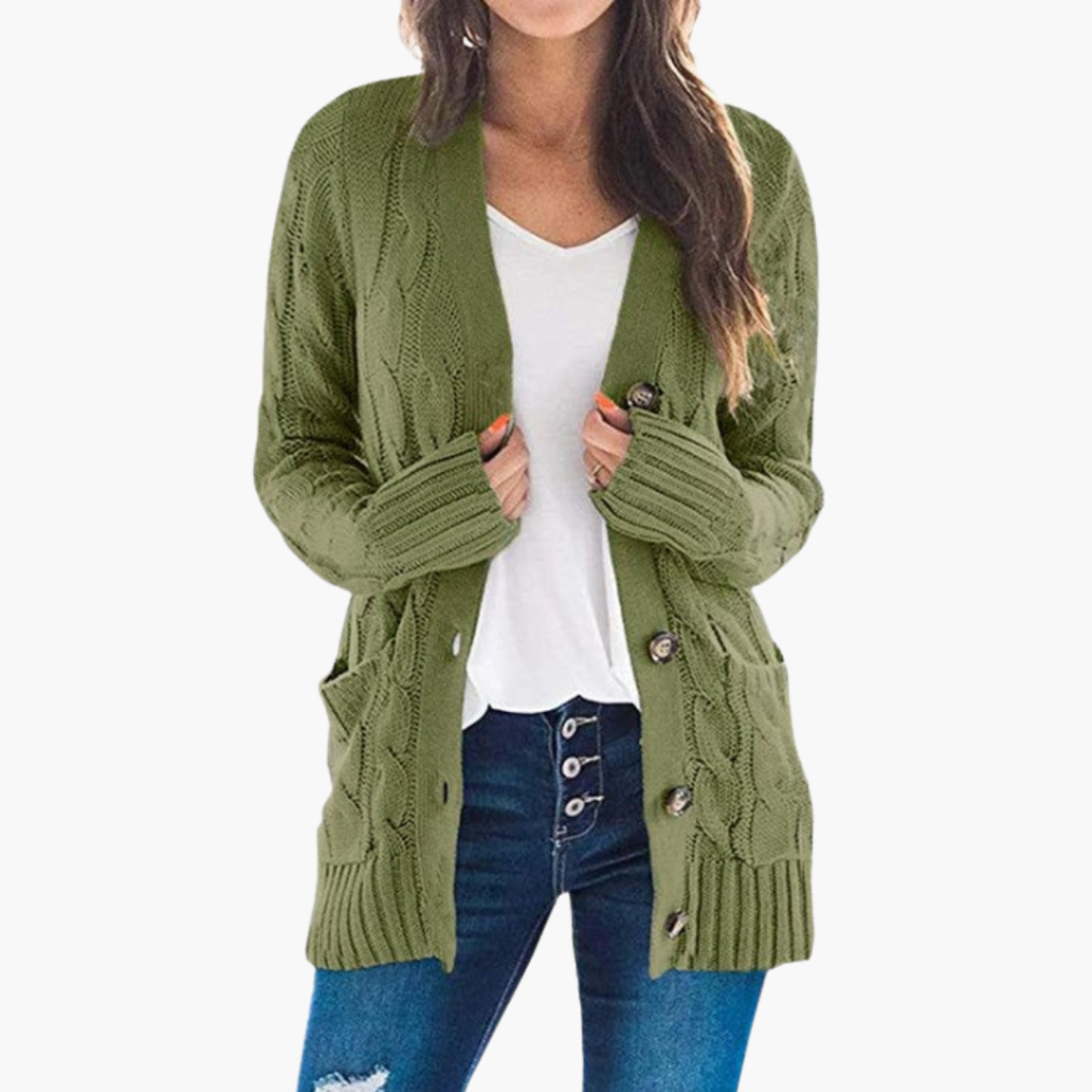 Dames Cardigan met Knopen en Zakken