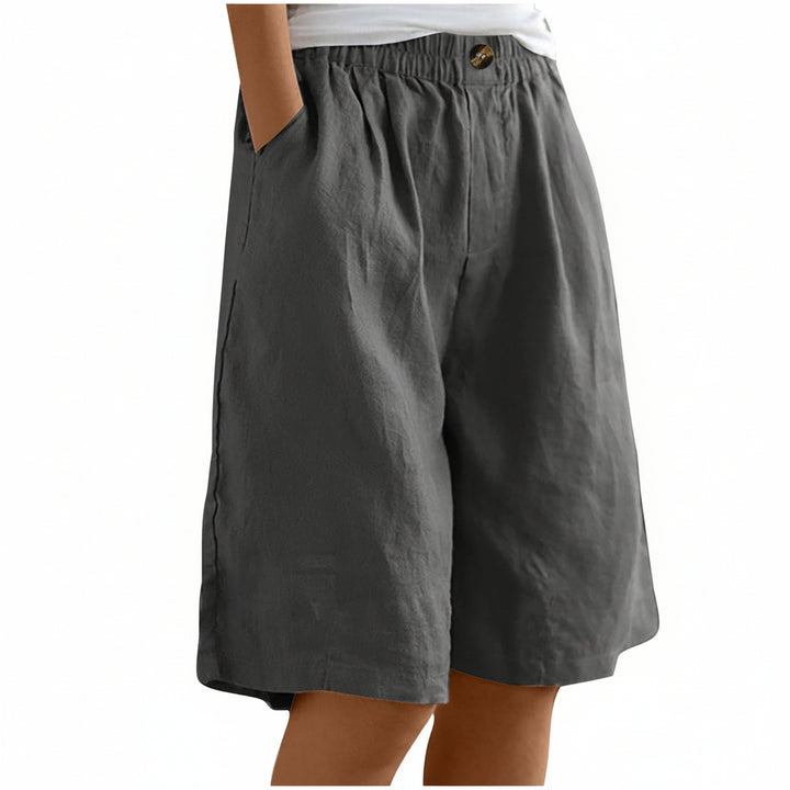 Women's Cotton And Linen Cropped Loose High Waist Shorts