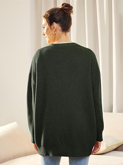 Oversized damesvest met V-hals en knoopsluiting - Aleen