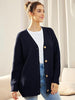 Oversized damesvest met V-hals en knoopsluiting - Aleen