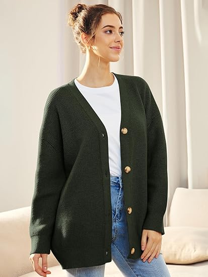 Oversized damesvest met V-hals en knoopsluiting - Aleen