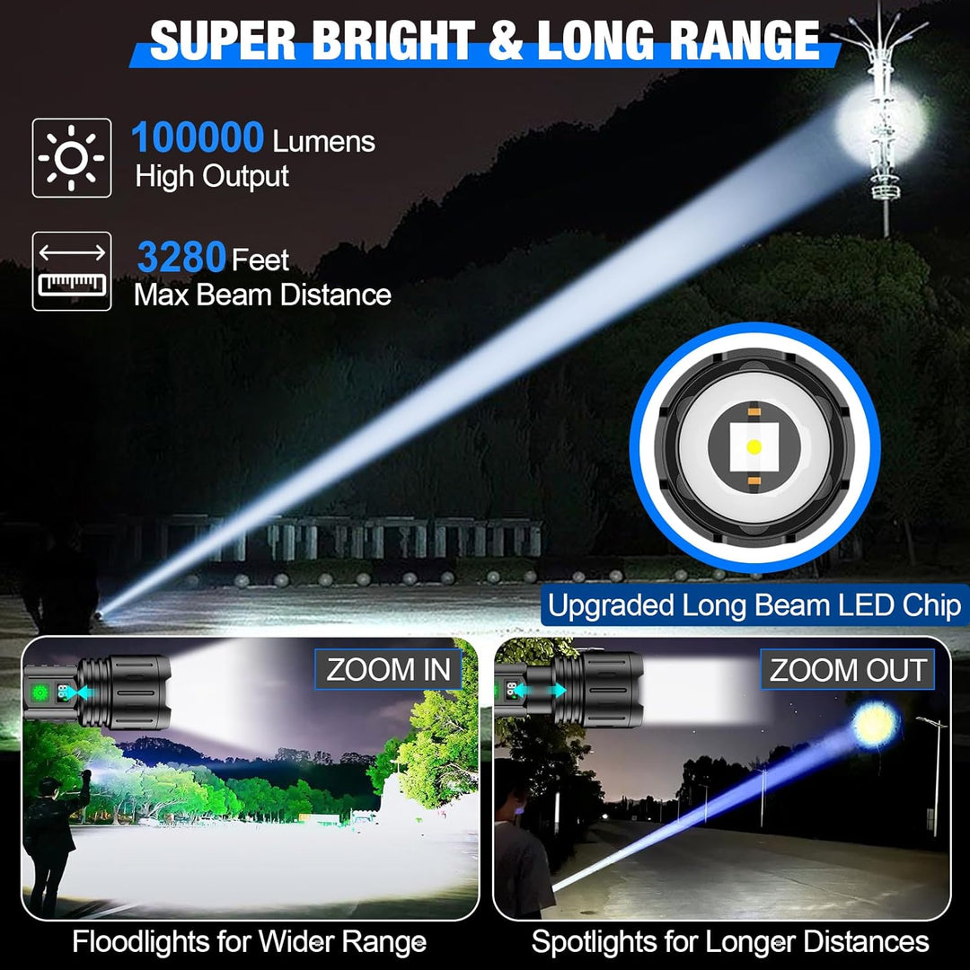 Krachtige LED-zaklamp – tot 100.000 lumen