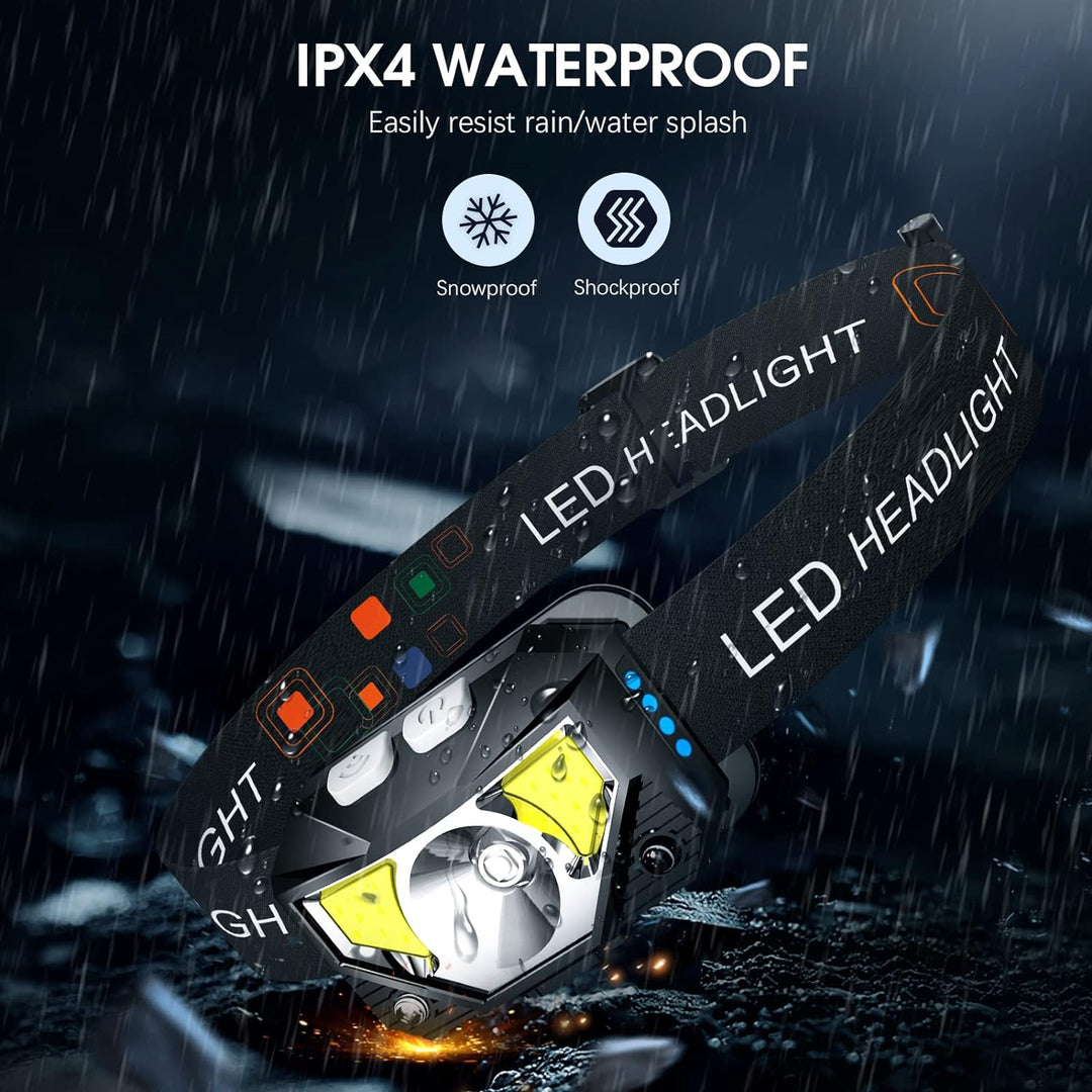 2-pack Ultra-heldere Oplaadbare LED Hoofdlamp met Beweegsensor – Lumivor