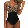 Luipaardprint Badpak - Sexy V-Hals Eendelig Zwempak voor Strand & Zomer