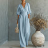 Zomerse casual jumpsuit met V-hals
