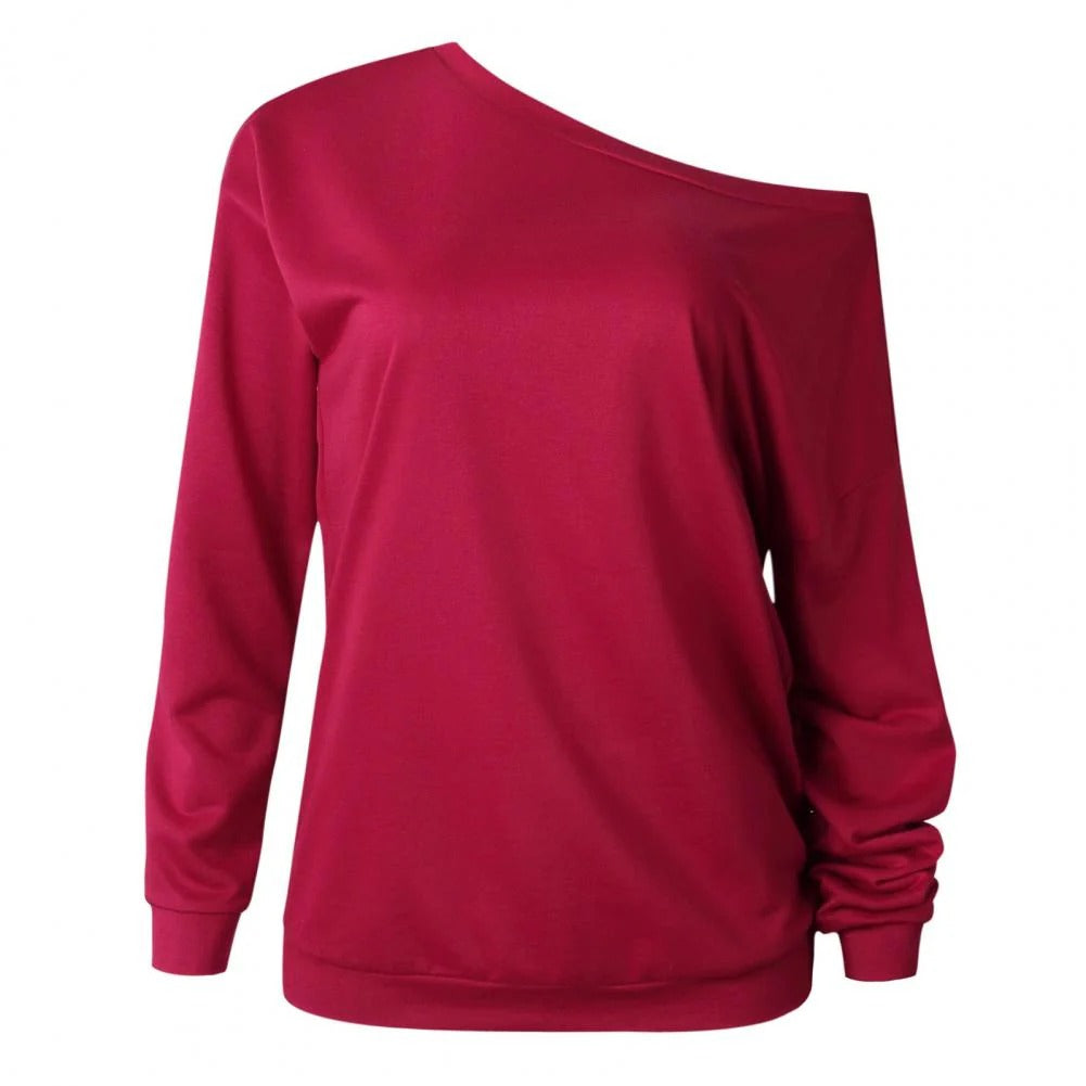Eén off-shoulder losse warme damestrui - Beatrix