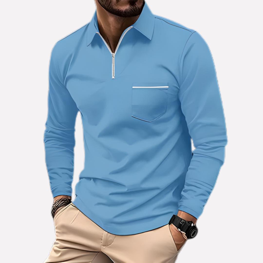 Hugo Polo shirt met lange mouwen voor heren met borstzak