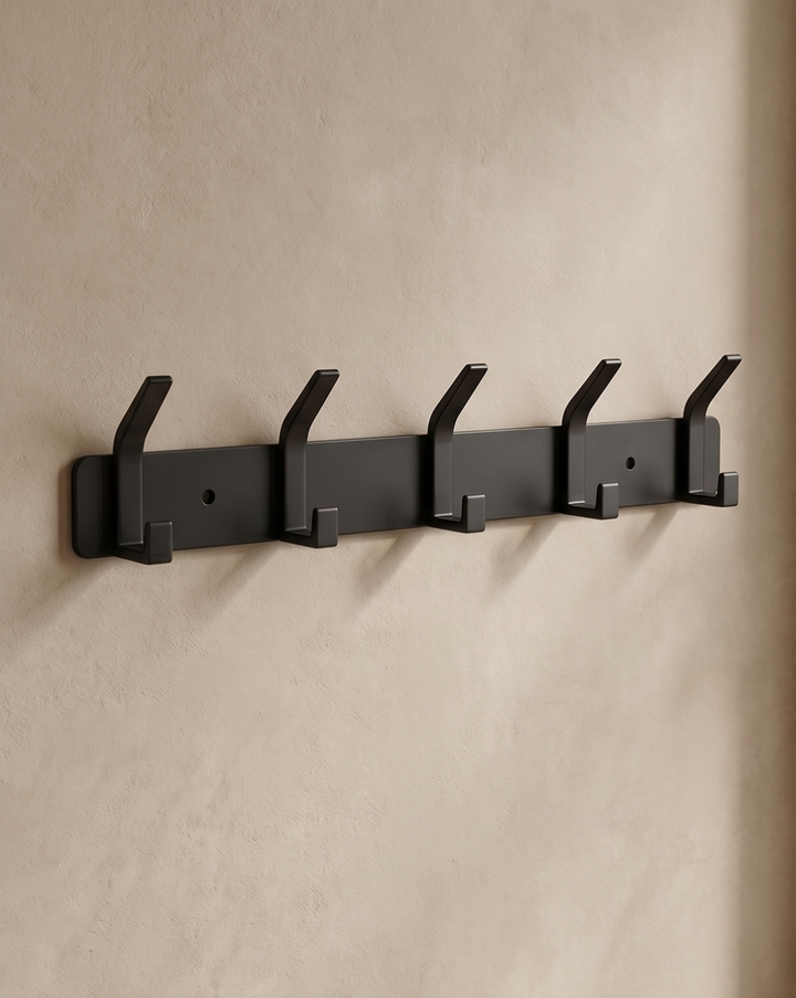 Aluminium wandhaken – 3, 4, 5 of 6 haken | Handdoekhouder voor de badkamer