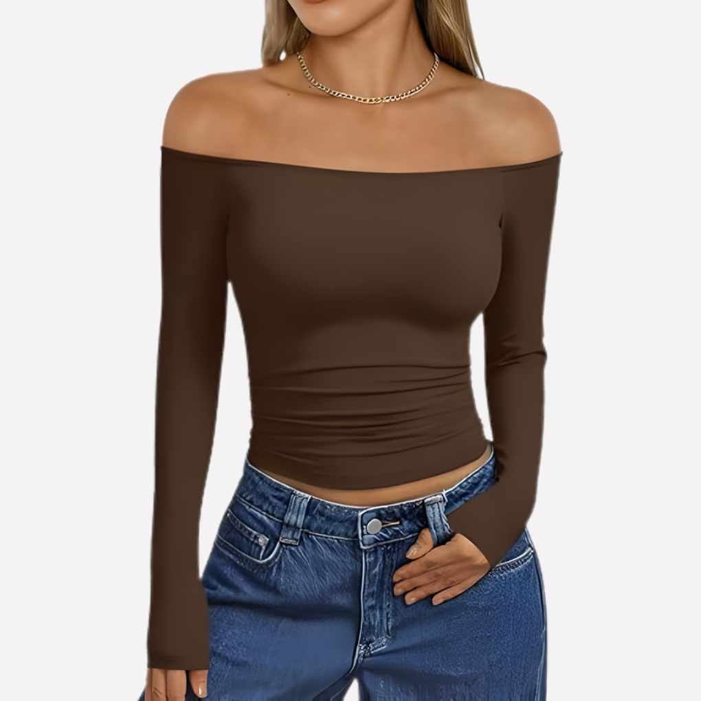 Vrouwen Off‑The‑Shoulder Lange Mouwen Top