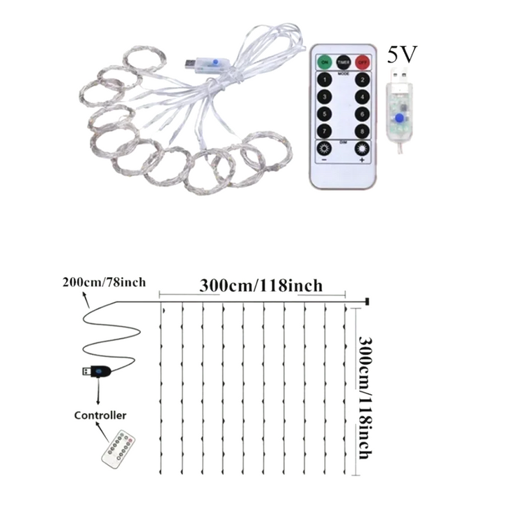 USB-led-lichtgordijn met afstandsbediening