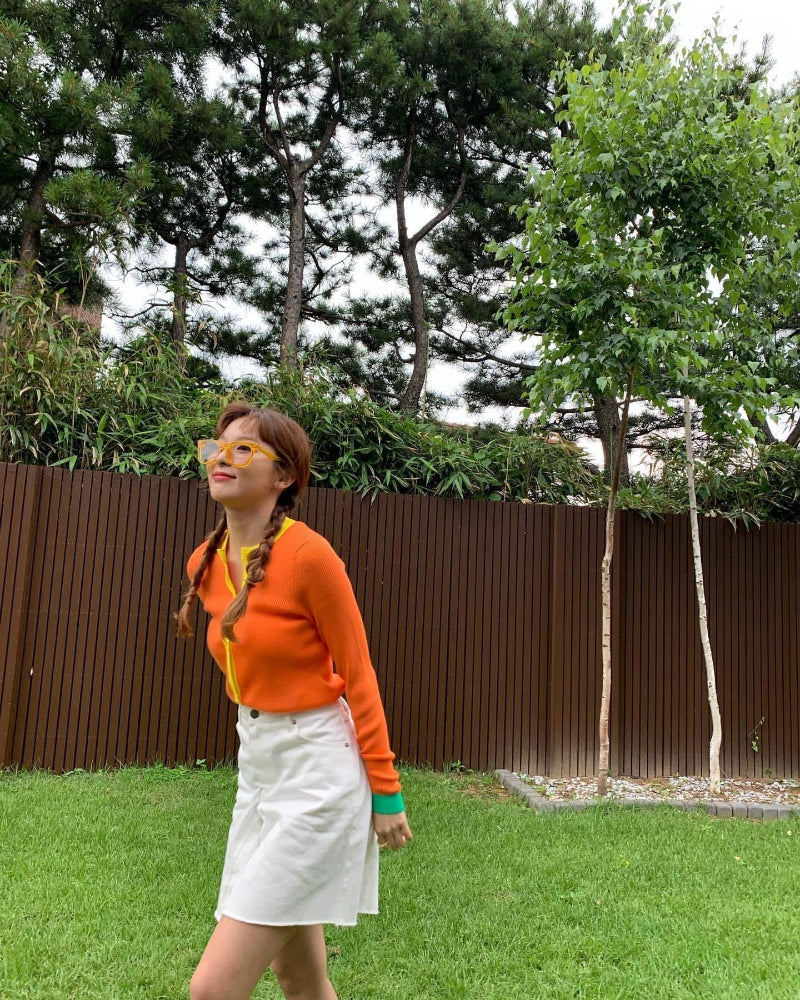 Oranje Crop Top met Sportieve Pasvorm en Zomerse Flair