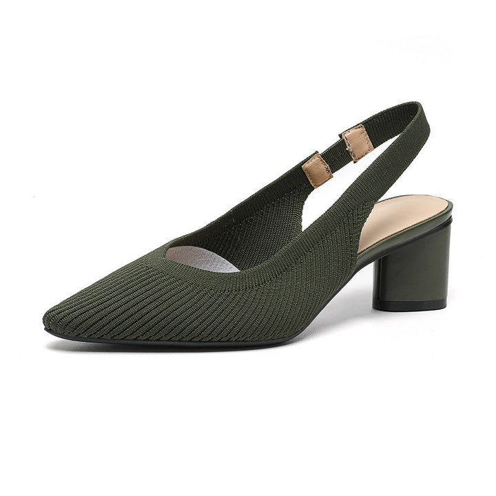 Slingbackhakken – Damespumps met spitse neus en lage blokhak voor elegantie en comfort
