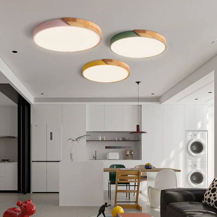 Delos Scandi houten plafondlamp | Natuurlijke LED-designlamp