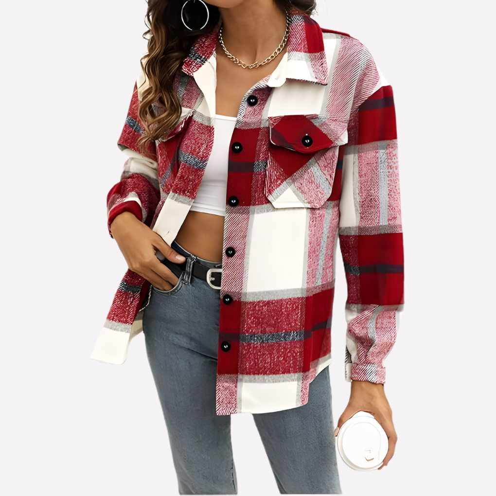 Vrouwen Plaid Shacket
