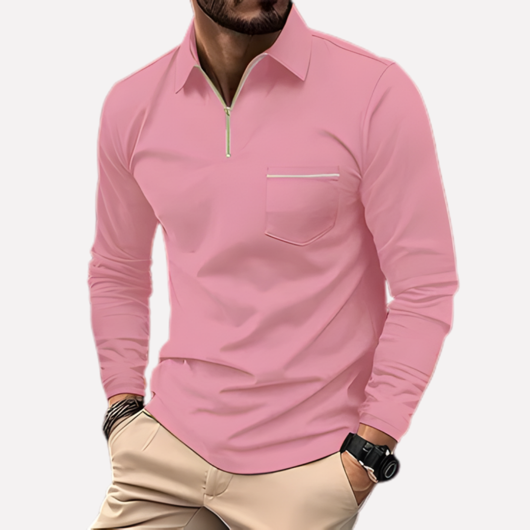 Hugo Polo shirt met lange mouwen voor heren met borstzak